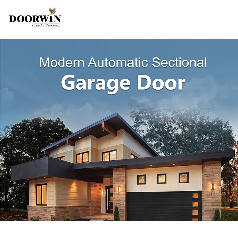 Aluminum alloy tempered frosted glass combination automatic lift garage door - Doorwin Group Windows & Doors