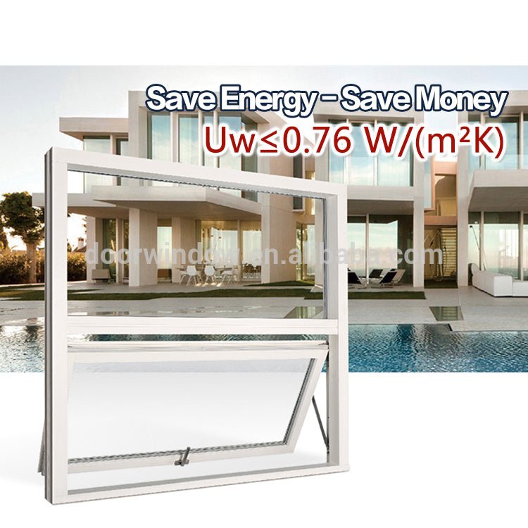 Aluminum awning top hung windows with double safety glass aluminium swing window single - Doorwin Group Windows & Doors