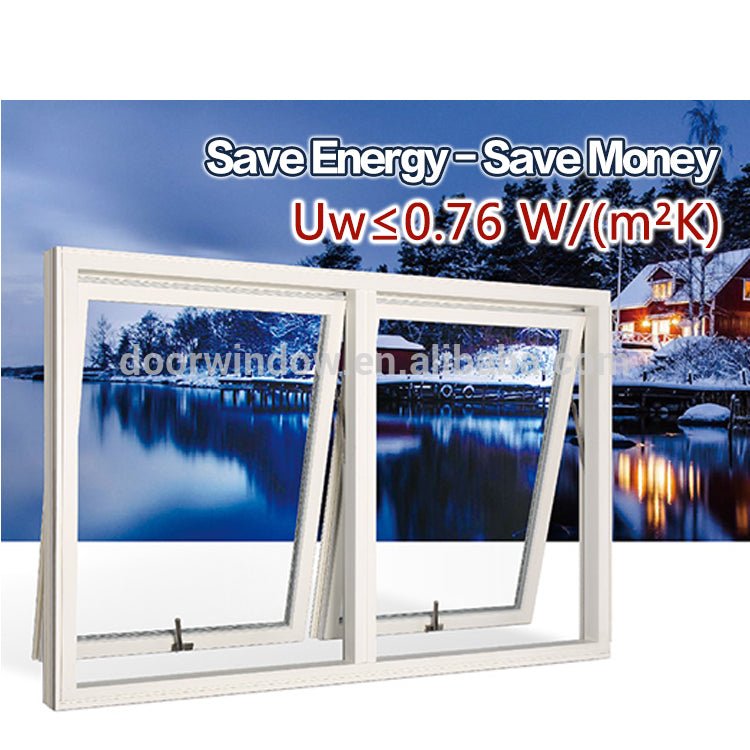 Aluminum awning top hung windows with netscreen and double glass low-e hollow - Doorwin Group Windows & Doors