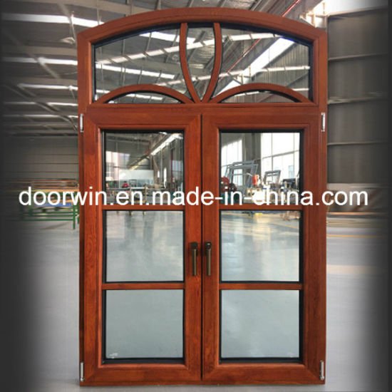 Aluminum Clad American Oak Wood Casement Window with Window Grill Design - China Window, Round Top Window - Doorwin Group Windows & Doors