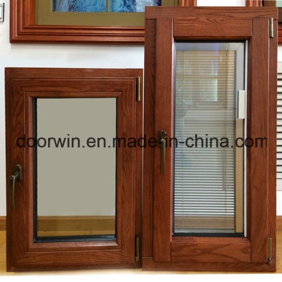Aluminum Clad Solid Wood Convenient Tilt Window Built-in Blinds Integral Shutter Tilt and Turn Window Afghan Client - China Aluminum Window, Wood Aluminum Window - Doorwin Group Windows & Doors