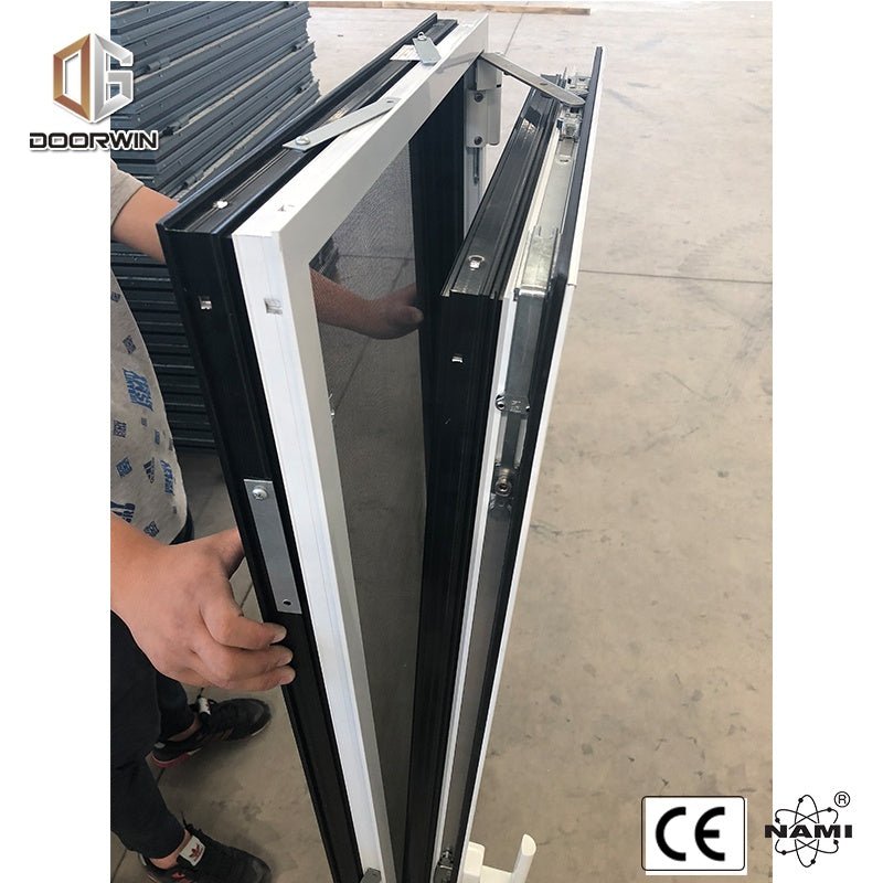 Aluminum double opening sides casement window with mosquito screen - Doorwin Group Windows & Doors