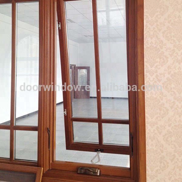 American Certified Crank Awning Window Solid Oak Wood with Exterior Aluminum Cladding with Grille Design crank open window by Doorwin - Doorwin Group Windows & Doors