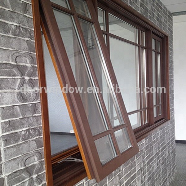 American Certified Crank Awning Window Solid Oak Wood with Exterior Aluminum Cladding with Grille Design crank open window by Doorwin - Doorwin Group Windows & Doors