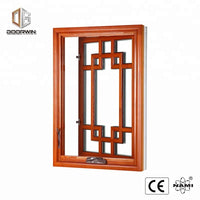 American Certified Crank Awning Window Solid Oak Wood with Exterior Aluminum Cladding with Grille Design crank open window by Doorwin - Doorwin Group Windows & Doors