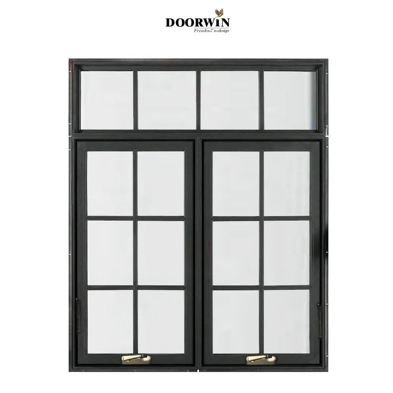 American House Solid Wood Grill Design Swing Out Crank Casement Window with Fly Screen - Doorwin Group Windows & Doors