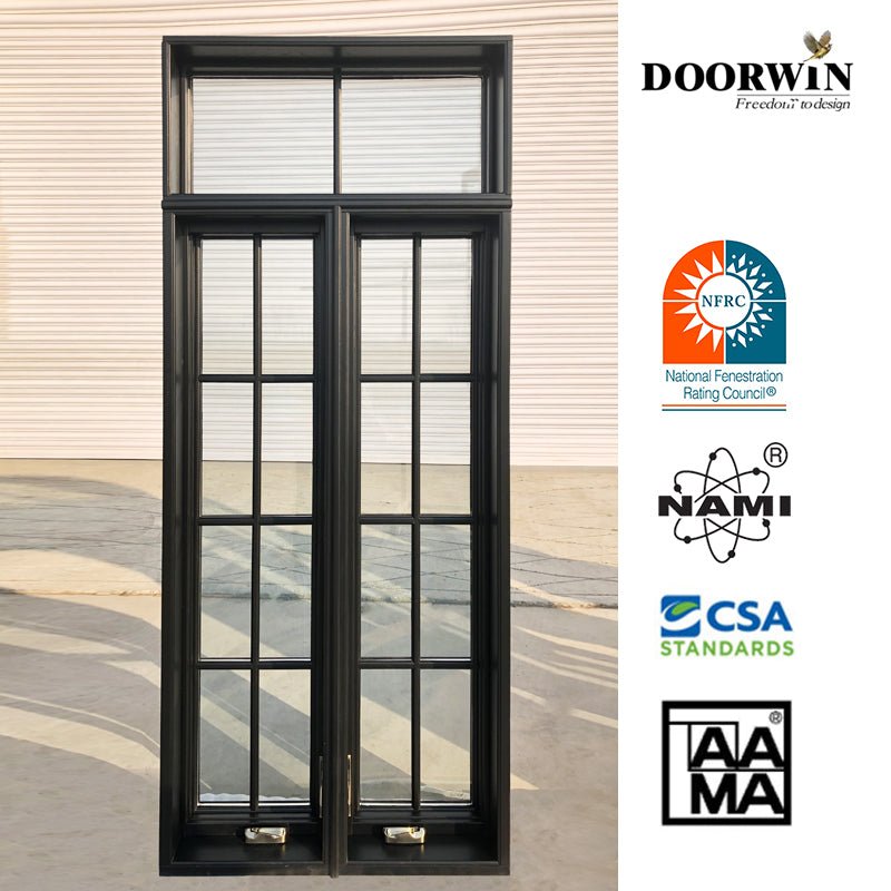 American House Solid Wood Grill Design Swing Out Crank Casement Window with Fly Screen - Doorwin Group Windows & Doors
