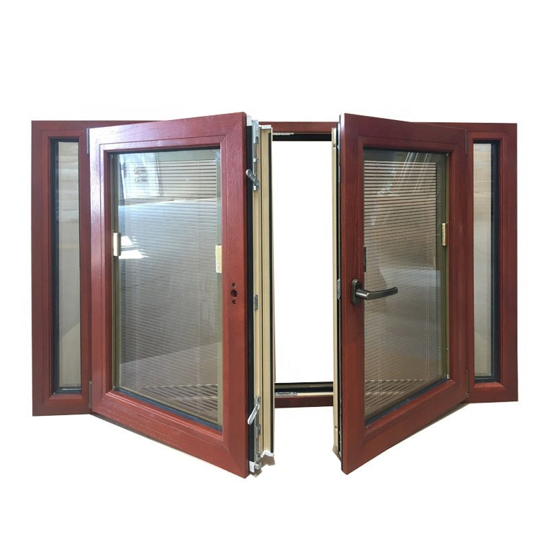 American Oak Wood Clad Aluminum France Windows Tilt Turn Window With B ...