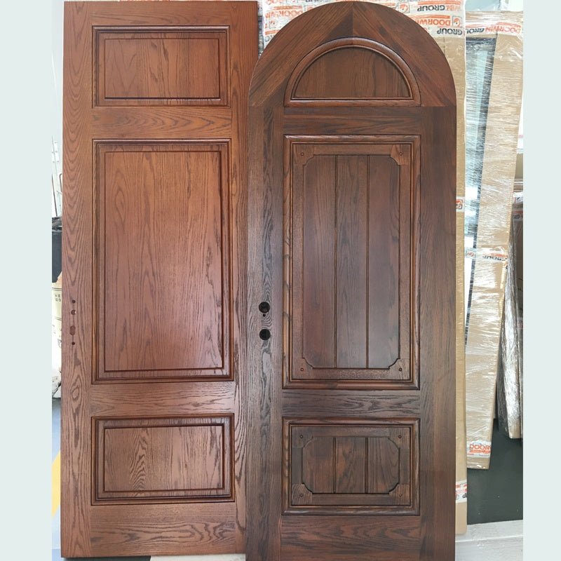 american red oak knotty alder pine cherry teak wood arched top Carving Design Wooden Simple Interior simple bedroom doorby Doorwin - Doorwin Group Windows & Doors