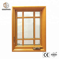 American standard wood aluminum frame crank open window with grill design and mosquito net by Doorwin - Doorwin Group Windows & Doors