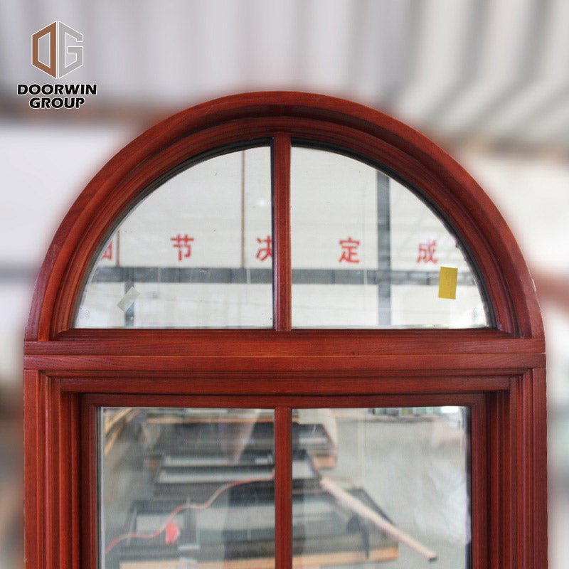 American-Style-Casement-Window-With-Foldable Crank Handle, Round-Top Window - Doorwin Group Windows & Doors