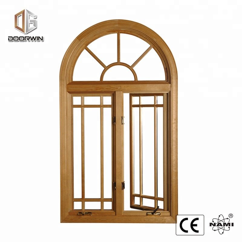 Arch Wood Grain Aluminium Swing Window Sound proof crank top hinged awning Round Windows by Doorwin on Alibaba - Doorwin Group Windows & Doors