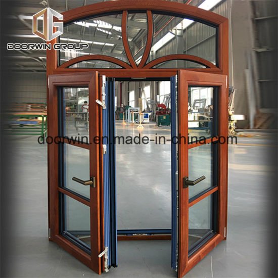 Arched Aluminum Window with Oak Wood French Window with Grill Design - China Glass Window Round, Half Round Aluminum - Doorwin Group Windows & Doors