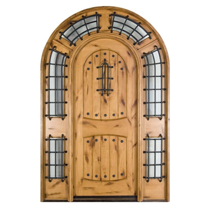 Arched decorative wrought iron clavos exterior doors , front door for home by Doorwin - Doorwin Group Windows & Doors