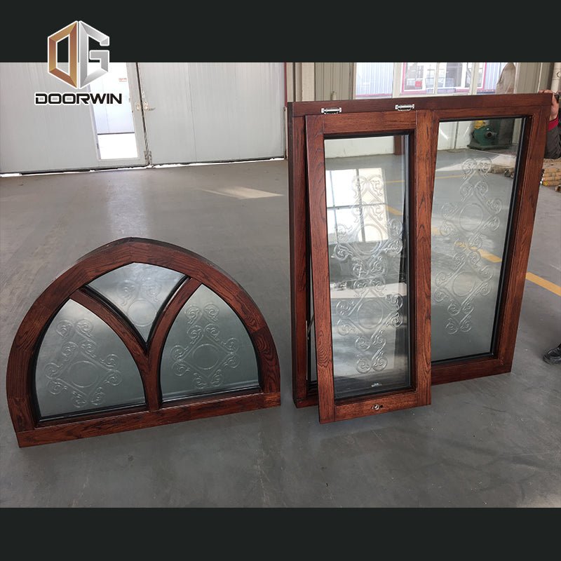 arched fixed transom windows with carved glass - Doorwin Group Windows & Doors