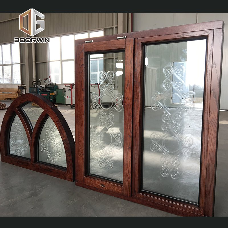 Arched fixed transom with carved glass - Doorwin Group Windows & Doors