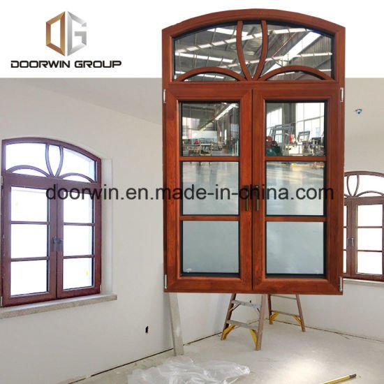 Arched Thermal Break Aluminum Window with Oak Wood Cladding - China Fixed Round Window, Round Top Windows - Doorwin Group Windows & Doors