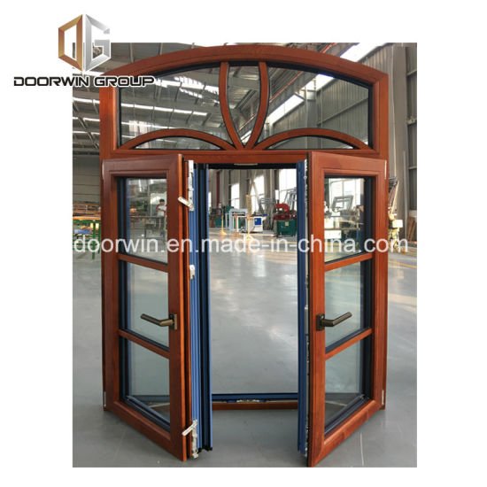 Arched Thermal Break Aluminum Window with Oak Wood Cladding From Inside, Casementfrench Window - China Glass Window Round, Round Aluminum Window - Doorwin Group Windows & Doors