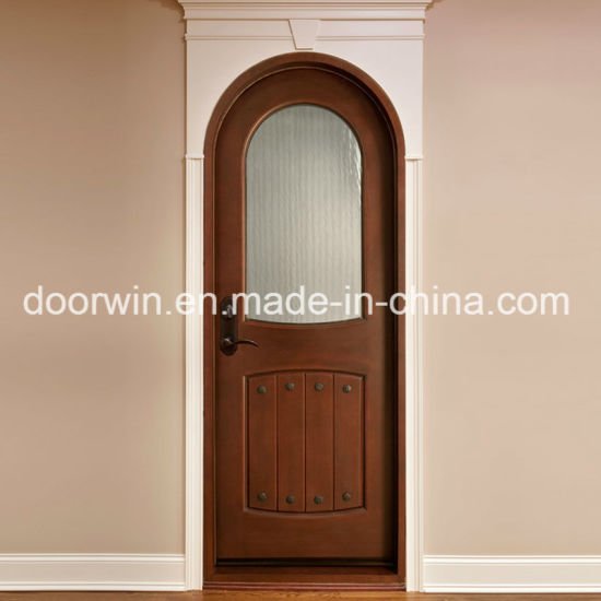 Arched Top Glass Panel Design Door with Oak Wood Frame and American Deisgn Handle - China Arched Top Glass Panel Door, Glass Panel Design Door - Doorwin Group Windows & Doors