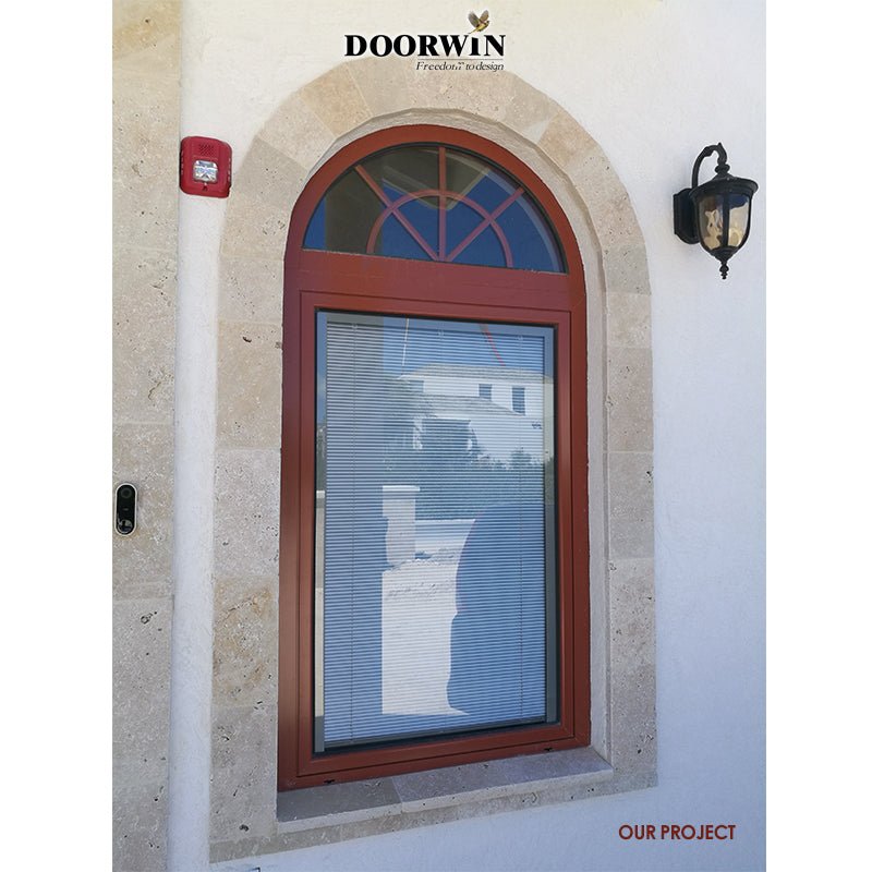 Arched Top Window with built-in shutter grills design pictures grilles grill-iron photos by Doorwin on Alibaba- ARCHITECT SERIES - Doorwin Group Windows & Doors