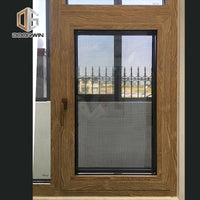 Atlanta inexpensive made in China wood grain burglar proof double glazed aluminum casement window as2047by Doorwin - Doorwin Group Windows & Doors