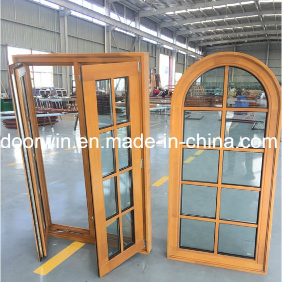 Best Price Double Swing Arched Top Window Glass Window with Teak Solid Wood - China Grille Window, Pine Wood Window - Doorwin Group Windows & Doors