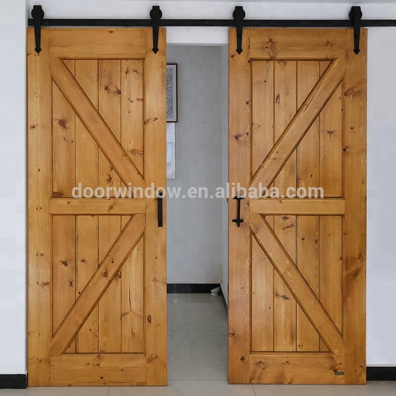 Best price offer wood door double K type interior barn door sliding door for house by Doorwin - Doorwin Group Windows & Doors