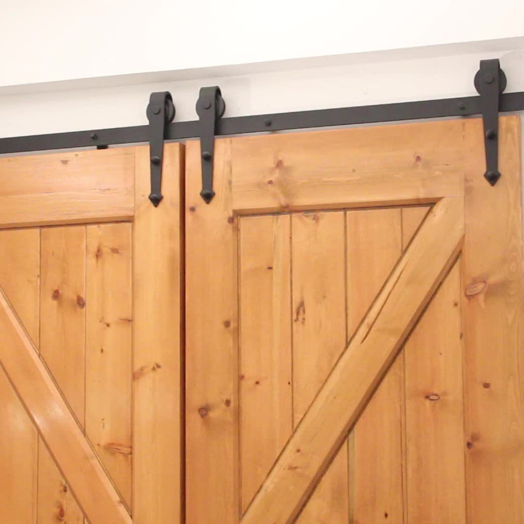 Best price offer wood door double K type interior barn door sliding door for house by Doorwin - Doorwin Group Windows & Doors