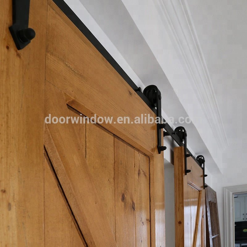 Best price offer wood door double K type interior barn door sliding door for house by Doorwin - Doorwin Group Windows & Doors