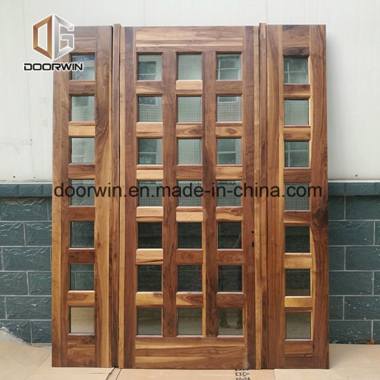 Black Walnut Solid Wood Entrance Door with Sidelight - China 30 Inch Entry Door, Double Glass Door - Doorwin Group Windows & Doors
