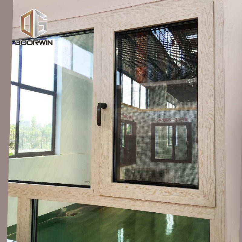 Boston wood grain burglar proof double glazed aluminum casement window as2047by Doorwin - Doorwin Group Windows & Doors