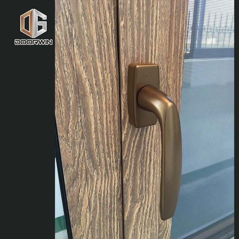 Boston wood grain burglar proof double glazed aluminum casement window as2047by Doorwin - Doorwin Group Windows & Doors