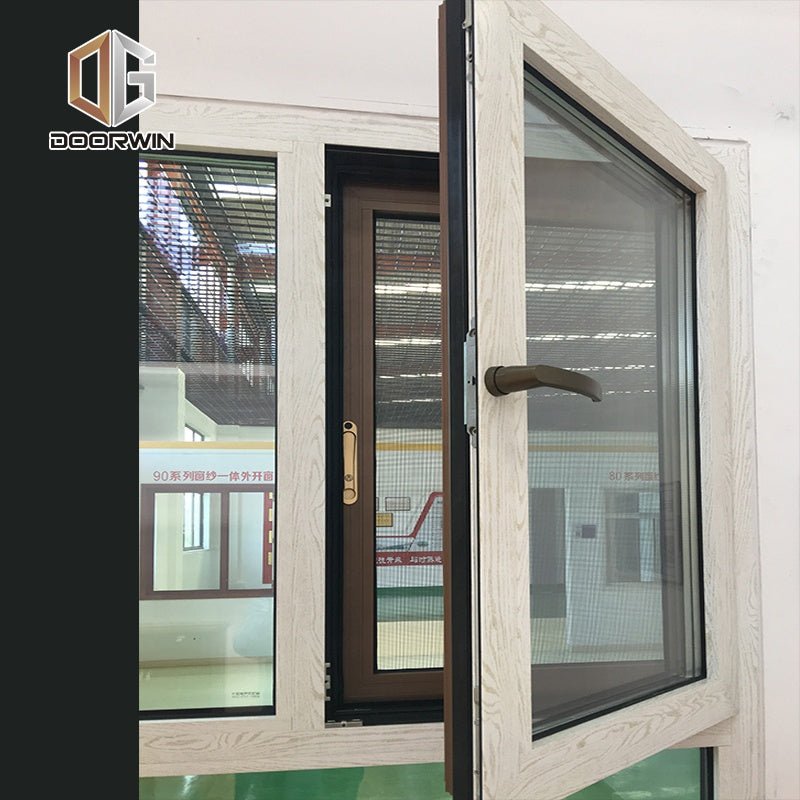 Boston wood grain burglar proof double glazed aluminum casement window as2047by Doorwin - Doorwin Group Windows & Doors