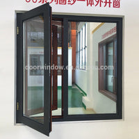 Brown color thermal break aluminum out-swing windows with mosquito nets by Doorwin - Doorwin Group Windows & Doors