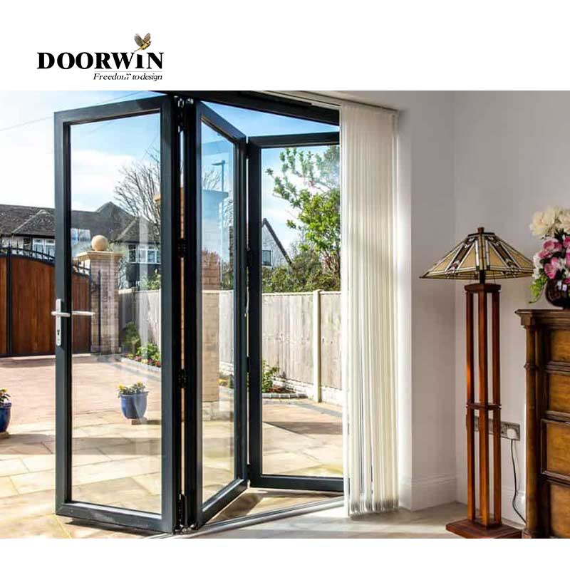 California architectural residential project storefront commercial thermal break aluminum glass folding doors - Doorwin Group Windows & Doors