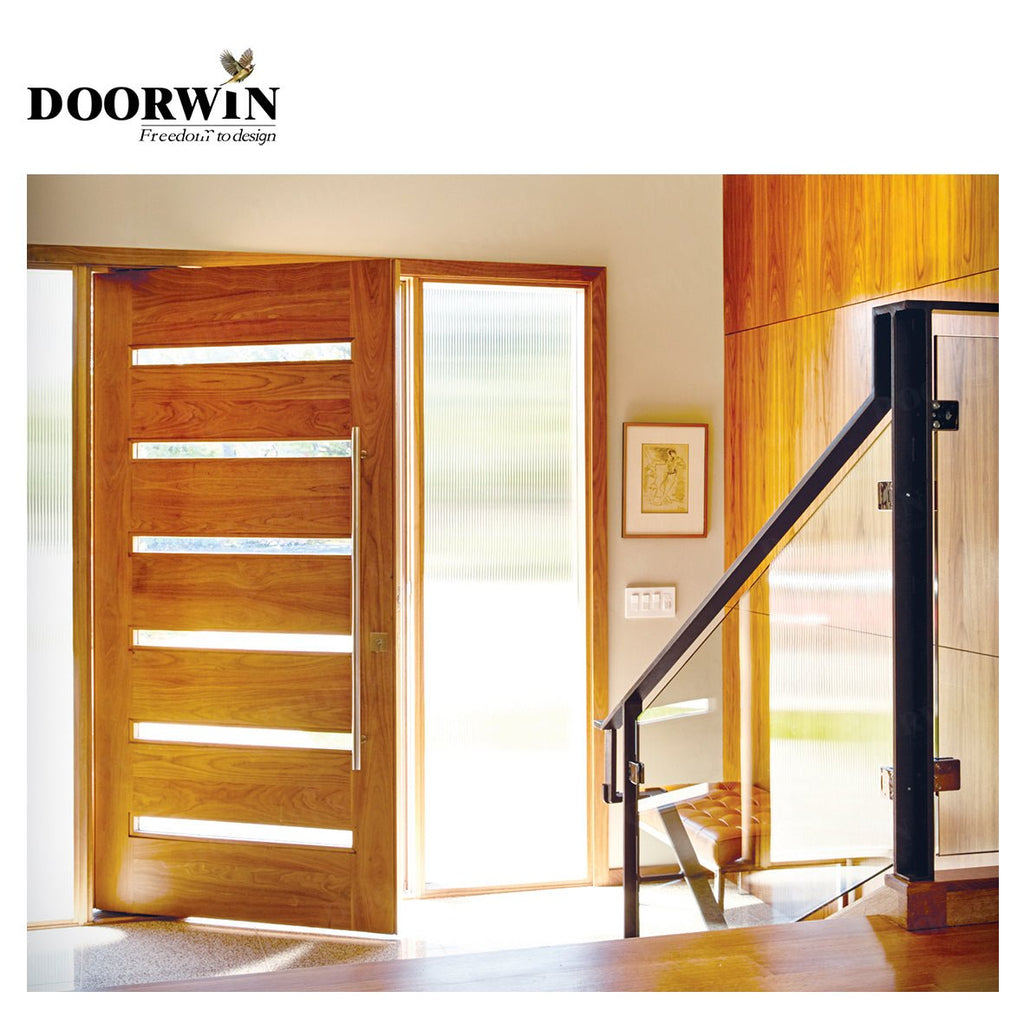 Canada new trend Pivot wood entry doors pine louver pictures wood window and door - Doorwin Group Windows & Doors