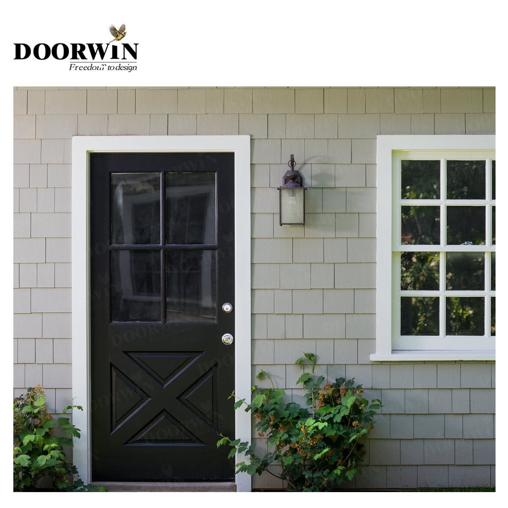 Canada Victoria DOORWIN Wooden single front door designs with fully tempered safty glass door - Doorwin Group Windows & Doors