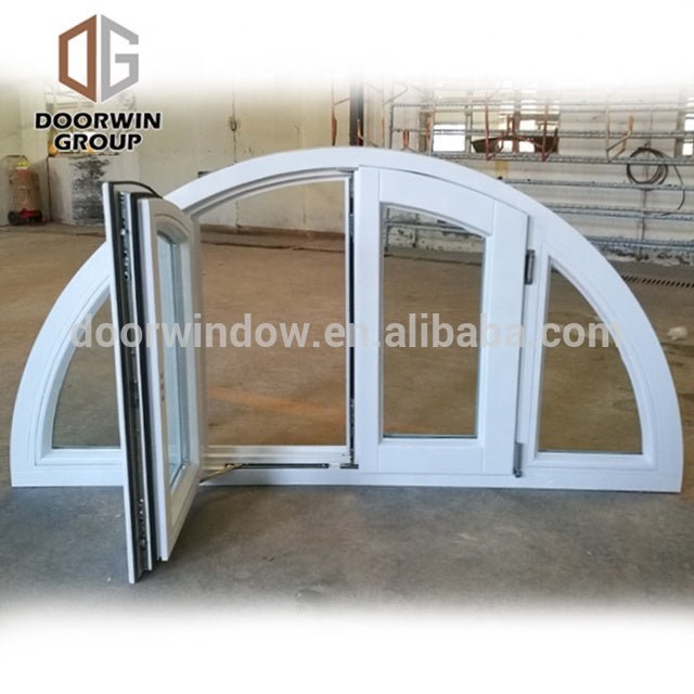 Canadian pine wooden arched top French push out windows by Doorwin - Doorwin Group Windows & Doors