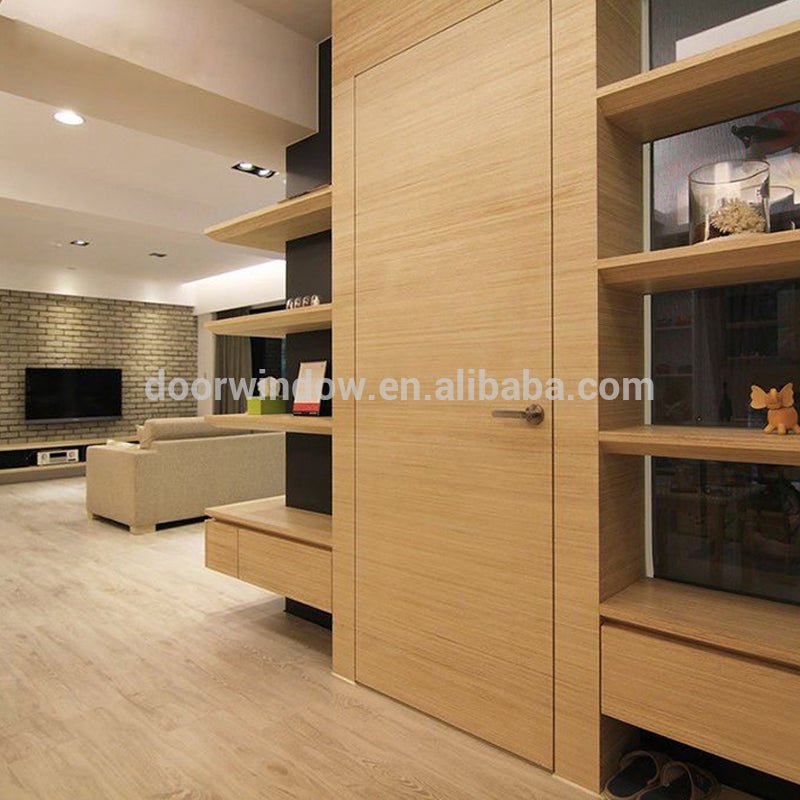 canadian red oak knotty alder pine teak wooden Apartment exterior main door design flush panel invisible doorsby Doorwin - Doorwin Group Windows & Doors