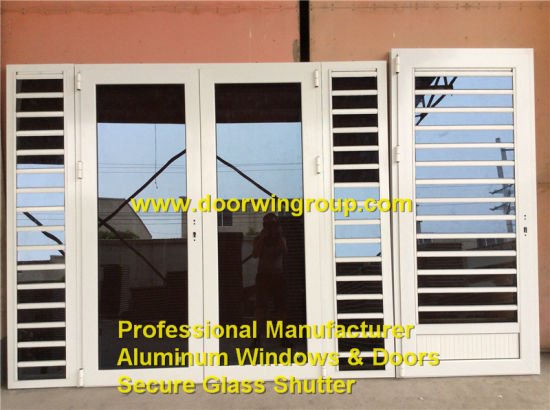 Caribbean Aluminum Louver Window Combined with French Door, China Top Quality Aluminum Secure Glass Shutter Windows - China Caribbean Aluminum Glass Shutter, Cribbean Louver Window - Doorwin Group Windows & Doors