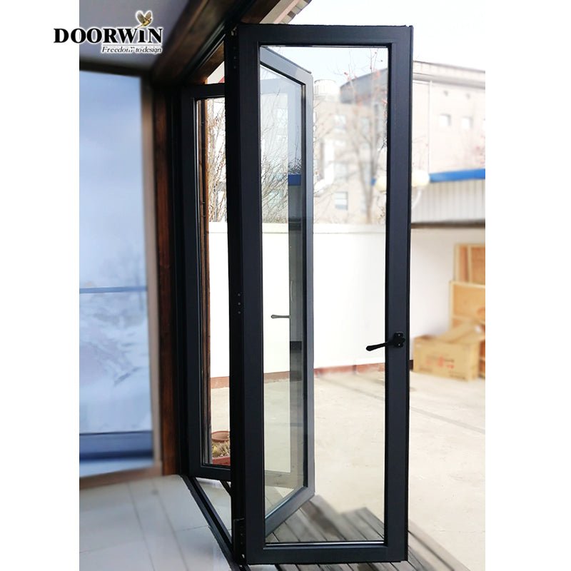 Cheapest China manufacturer thermal break Aluminum Nanawall frameless interior sliding uk patio prices glass folding doors - Doorwin Group Windows & Doors