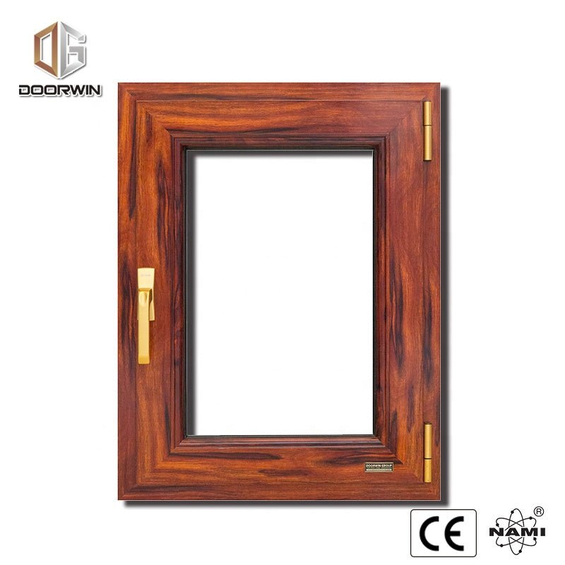 China Big Factory wood grain finish window aluminum double pane tempered glass windows with good price - Doorwin Group Windows & Doors