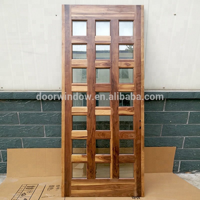 china solid wood doors factory best price entrance solid wood door with grille made of black walnutby Doorwin - Doorwin Group Windows & Doors