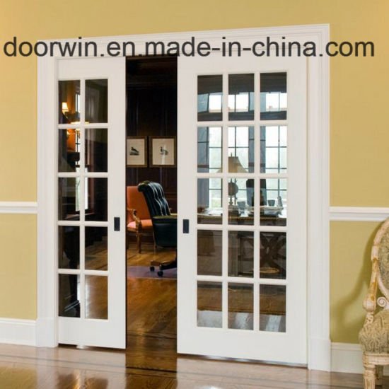 China Supplier Flush Door Glass Panels Double Door with Grilles Design - China Double Glass Doors, Door Design - Doorwin Group Windows & Doors
