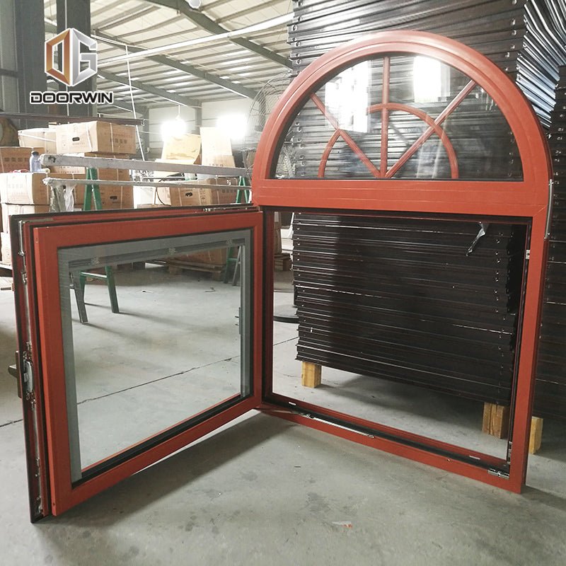 Customized half round window glass replacement casing blackout shade - Doorwin Group Windows & Doors