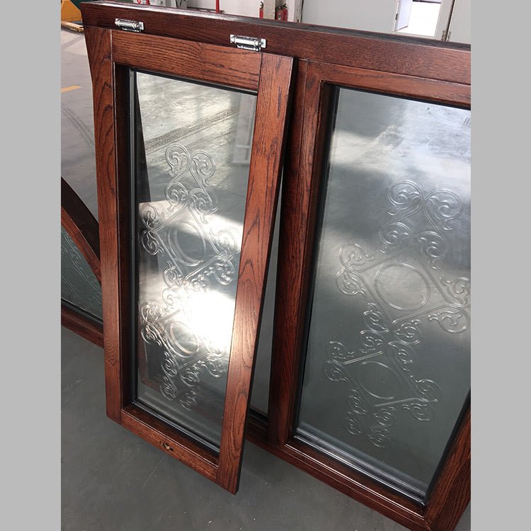 Customized Specialty Shapes Design Arc Top Oak Wood Window Frame with Carved Glass by Doorwin - Doorwin Group Windows & Doors