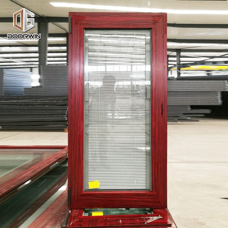 Dallas cheap wood grain tempered glass aluminium tilt up window with built in louvers by Doorwin - Doorwin Group Windows & Doors