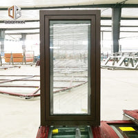 Dallas cheap wood grain tempered glass aluminium tilt up window with built in louvers by Doorwin - Doorwin Group Windows & Doors