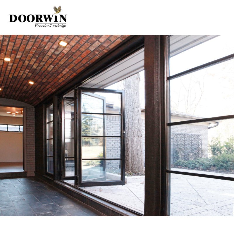 Door manufacture price aluminium alloy double pane low-e glass folding patio doors - Doorwin Group Windows & Doors