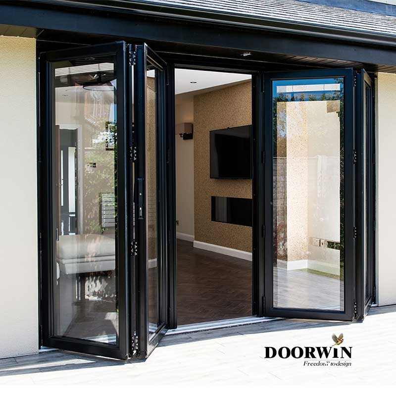 Door manufacture price aluminium alloy double pane low-e glass folding patio doors - Doorwin Group Windows & Doors